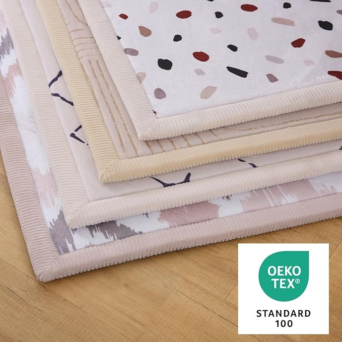 Hakuna Matte CloudSoft Baby Play Mat for Floor 60" x 80" Zen Garden – Coral Velvet Memory Foam Rug for Crawling & Cozy Play – Non-Slip, Water-Resistant, Easy-Care Tummy Time Mat, Playmat for Playpen