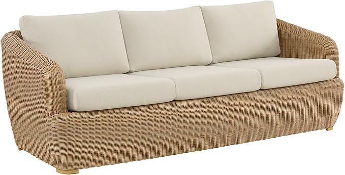 CHITA 4 Pieces Patio Wicker Furniture Set, Outdoor Rattan Bistro Set with Removable Thickened Cushions, Fully Assembled