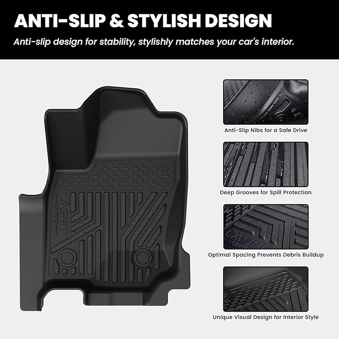 LASFIT Floor Mats for Toyota 4Runner 2025 (Only fit Hybrid) wtih Trunk mat&backrest mat, All Weather TPE Custom Fit Floor Liner for 4 Runner TRD/Limited/Platium 6th gen Front&Rear Car Mats, Black