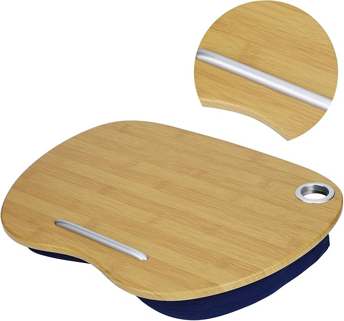 Multifunction Laptop Desk, Portable Lap Desk for Bed Sofa Office, 3 - in - 1 Laptop Stand with Cushion, Lightweight MDF Board Writing Table for Home Outdoor Travel, Fits 14 Inch La (Blue)
