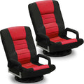 Swivel Gaming Chair 360 Degree Multipurpose 2PACK Floor Chair w/Armrest & 6 Adjustable Postions Backrest for Adults & Kids, for Reading, Gaming, Watching, Relaxing, Red
