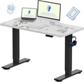 FLEXISPOT EN1 One-Piece Standing Desk with 1-Inch Thick Desktop, 48"x24" Electric Height Adjustable Desk for Home Office & Multi-Device Workstations, Marble Gray