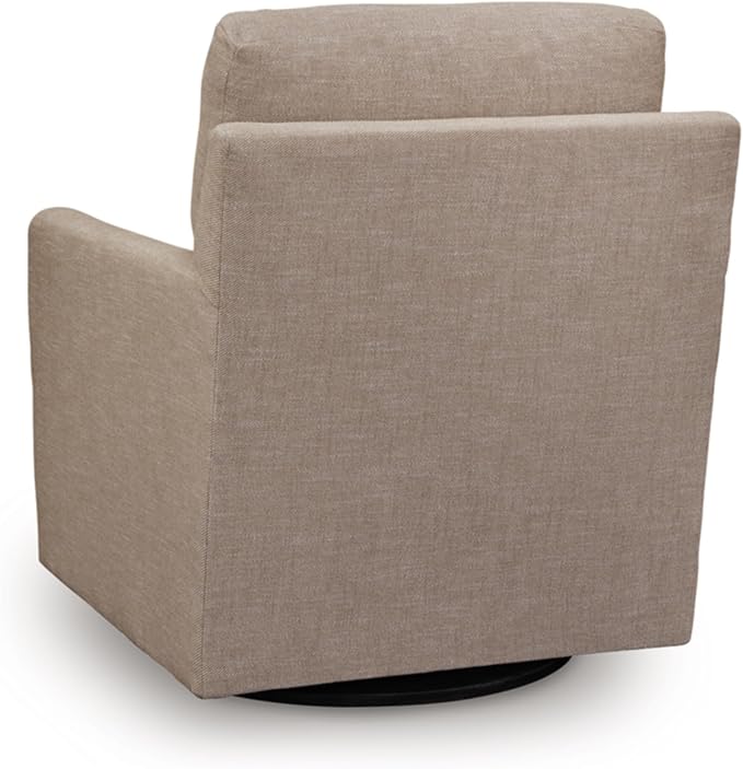 Signature Design by Ashley Freybourne Next-Gen Nuvella Casual Stain Resistant Swivel Accent Chair with Reversible Cushions, Light Brown