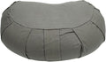Semme Half Moon Meditation Cushion, Buckwheat Hulls Filled Yoga Pillow with Cotton Cover, for Floor Seating Mat Practice Home Office Outdoor (Gray)