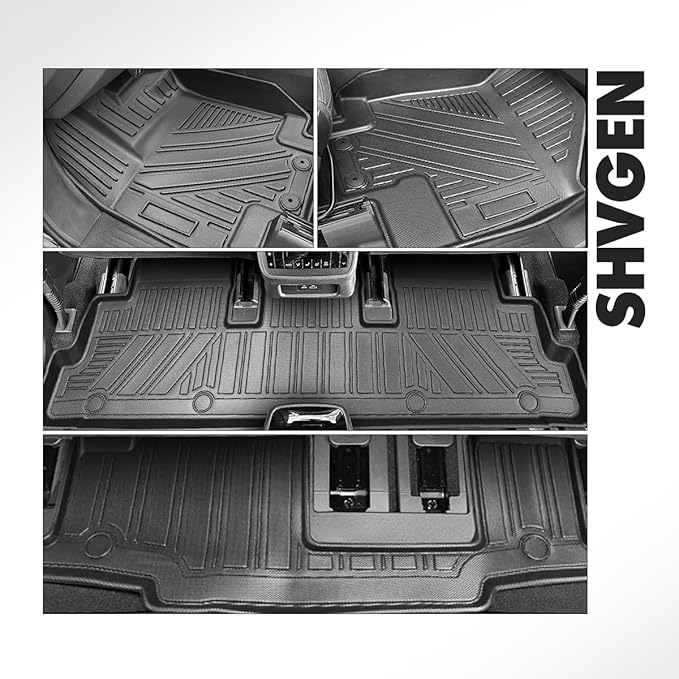 Compatible for 2022-2025 Nissan Pathfinder Floor Mats & Cargo Liner (Only Fit 8-Seater Model) All Weather TPE Floor Mats Also Compatible with Infiniti QX60 7-Seater Accessories