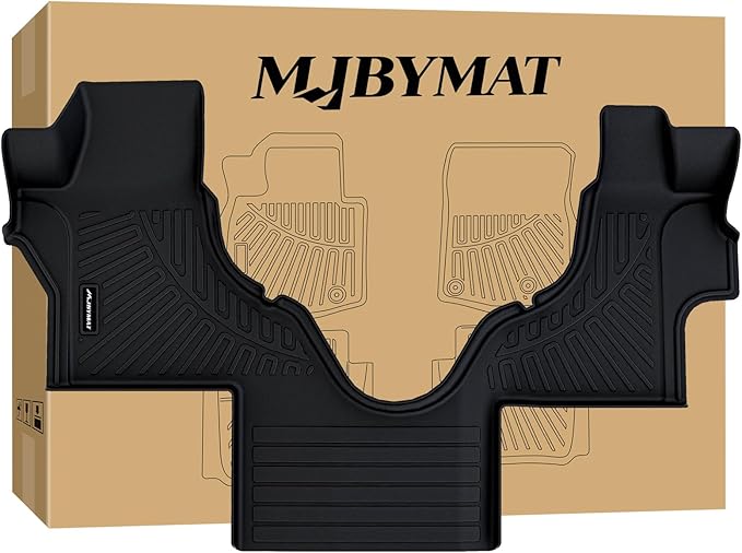 Floor Mats for 2007-2024 2025 Ford Econoline/E-Series E150/E250/E350/E450, TPE All Weather Carpet Rug Protection Front Row Heavy Duty Van Floor Liners Accessories