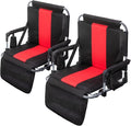 GREEN PARTY Stadium Seat for Bleachers Portable Outdoor Floor Folding Stadium Chair with Armrest, Back Support, Cup Holder, Mesh Bag and Hide Hooks