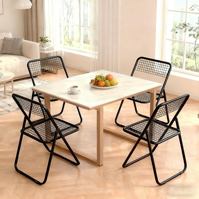 2 Pack Folding Chair,Dark Balck Color,Single Piece,Foldable Space - Saving Design for Indoor/Outdoor Use