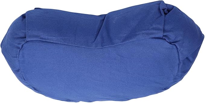 ZJchao Half Moon Meditation Cushion Filled with Buckwheat Hulls and Cotton Cover Yoga Meditation Pillow for Floor Sitting Comfortable Support for Home Office Outdoor Use Size