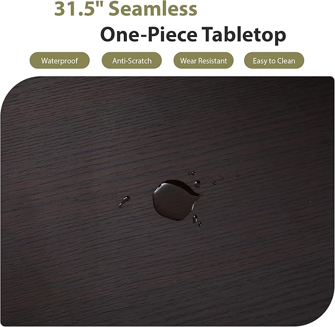 31.5" Round Dining Table for 2-4, Modern Kitchen Table with 2-Tier Storage Shelf, Small Wooden Circle Dining Tables with Fluted Base for Home Dining Room Living Room (Blackened Brown)