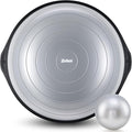 ZELUS 25in. Balance Ball | 660lb Inflatable Half Exercise Ball Wobble Board Balance Trainer w Nonslip Base | Half Yoga Ball Strength Training Equipment w 2 Bands, Pump, Extra Ball Included