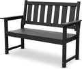 ACUEL HDPE Outdoor Bench – 50'' Weatherproof Durable Garden Bench, 2-Person Park Bench, Multi-Purpose Design Ideal for Porch, Patio, Church, and School (Black)