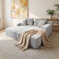 SYTOPIA Loveseat Chaise Lounge with Armrests, Oversized Sofa Bed with 4 Pillows, Cozy Boneless Sleeper, Modular Sectional Couch for Living Room Bedroom, Floor Chair Furniture sala Chenille, Urban Grey