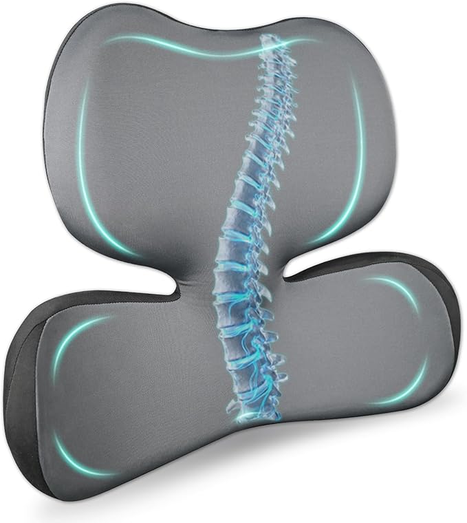 Lumbar Pillow,Ergonomic Lumbar Support Pillow for Upper & Lower Back Support Back Pain Pain Relief,Promotes Posture,Fully Support Entire Back Cushion,for Office Chair,Car,Gaming Desk Chair