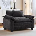 URRED Modular Sectional Sofa Comfy Cloud Couch, Modern Chenille Sofa Sleeper Deep Seat Couches with Ottoman/Pillows for Living Room (Black, 53'')