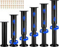 Olldag 6 PCS Adjustable Height Bed Support Legs for Bed Frame/Bed Center Slat, Heavy Duty Furniture Replacement Legs 7.08-12.2 inch for Sofa/Cabinet/Couch/Dresser/Table (Black)
