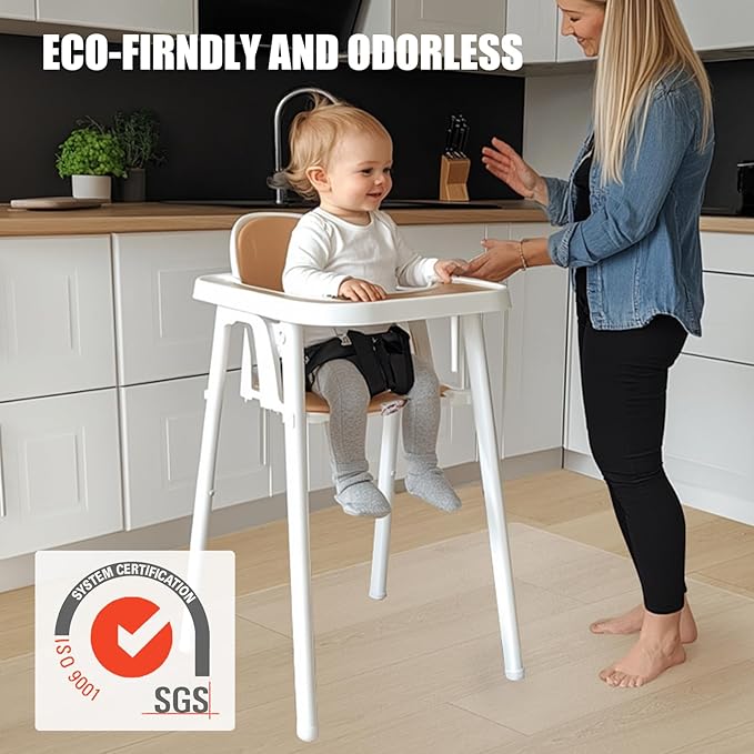 Chair Mat for Hard Floors, tixpol 36" x 36" Office Chair Mat for Hardwood Floor, 0.08" Thicker Non-Slip Hard Floor Protector Desk Mat for Home, Vinyl Floor Mat for Kids & Pets - Not for Carpet (Clear)