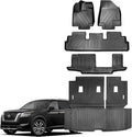 Compatible for 2022-2025 Nissan Pathfinder Floor Mats & Cargo Liner (Only Fit 8-Seater Model) All Weather TPE Floor Mats Also Compatible with Infiniti QX60 7-Seater Accessories