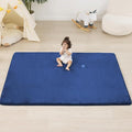 PAPAMAT 1.3" Thick Baby Floor Play Mat 59x71, Basic Padded Foam Mat for Tummy Time Crawling, Non Slip Cushioned for Babies Toddlers Infants Kids (Blue)