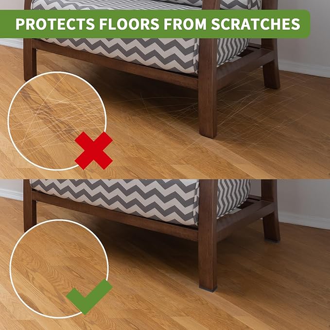 COVERCORNER Non Slip Furniture Pads 16 PCS 2'' Square - Anti Slip Furniture Pads - Self Adhesive Rubber Feet Furniture Feet - Chair Leg Floor Protectors - Keep Furniture in Place