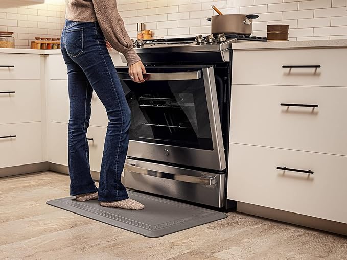 WeatherTech ComfortMat, Stone in Tan -Cushioned, Anti-Fatigue Floor Mat– 24” x 36” Home Comfort Essential for Kitchen, Office, Standing Desk, Laundry Room–Waterproof, Slip-Resistant, Easy to Clean