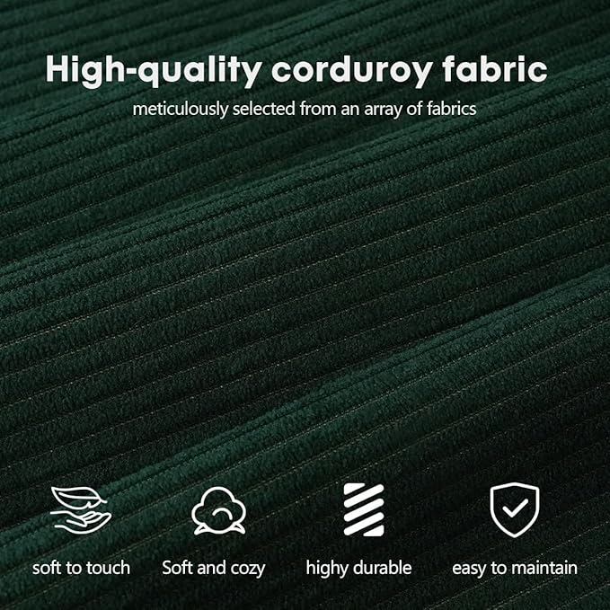 YUODL 78.8" Modular Sofa Bed - 4-in-1 Convertible Design with Corduroy Fabric and High Density Sponge, Removable Cover and Fixed Frame