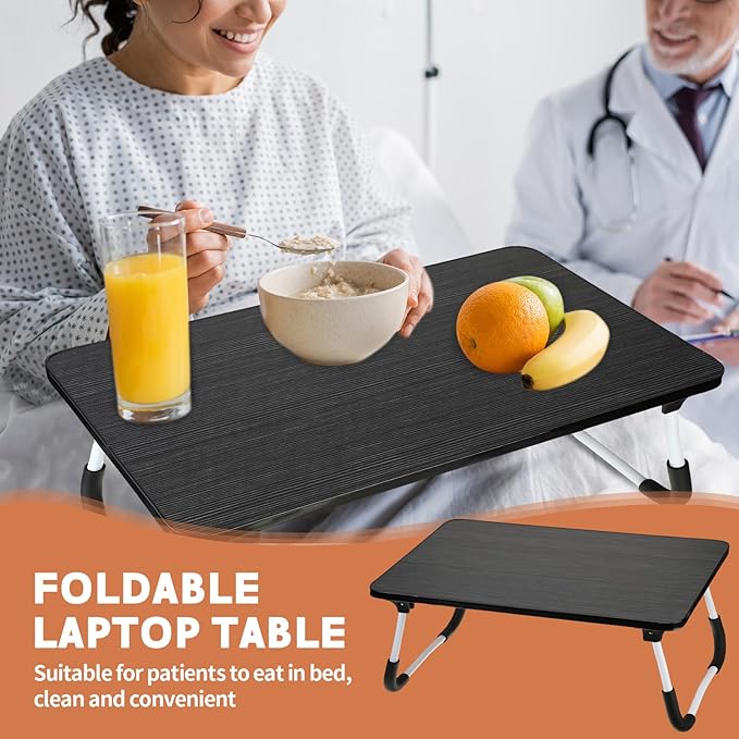 2 Pcs Foldable Laptop Table Lap Desk Mini Bed Table Portable Bed Tray Laptop Stand for Couch Sofa Working Reading Eating Children Workers School Classroom Home Office Supplies (Black)