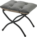 Mordchil HF 15"(H) Folding Ottoman, Foldable Footrest Stool, Portable Small Foot Stool for Couch, Collapsible Foot Rest Ottoman for Sofa, Accent Padded Ottomans for Living Room, Bedroom, Dark Grey