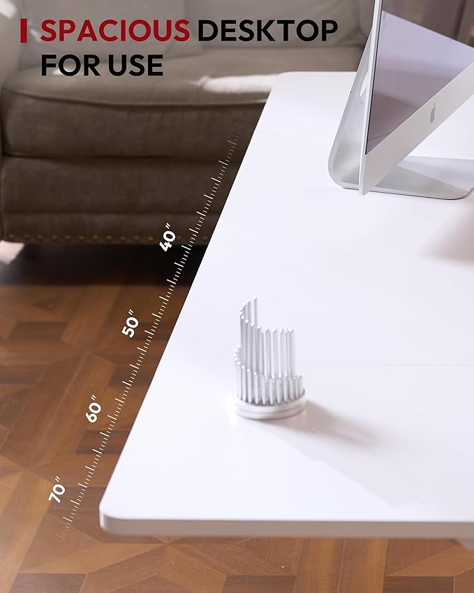 SANODESK Standing Desk Height Adjustable Electric Stand up Desk 79x32 Inches Sit Stand Home Office with Splice Board, White Frame/White Top