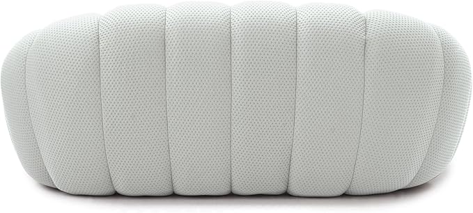 JACH 78.74'' Modern Bubble Sofa, Curved Couch, Upholstered Love Seat Couch, Lazy Floor Sofa, 3D Honeycomb-Shaped Leisure Sofas for Living Room, Apartment, Small Space, Light Grey