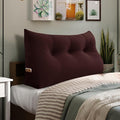 Bed Wedge Headboard Pillow - College Dorm Reading Pillow Back Support While Sitting in Bed - Ergonomic Lumbar Pillow Body Positioning Bed Pillow - Velvet Maroon 39IN