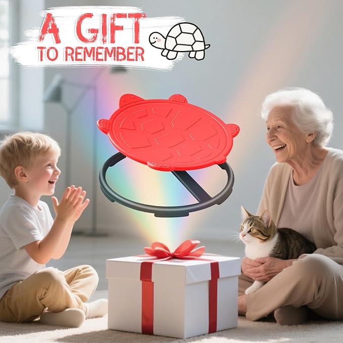 Oranmew Turtle Spinning Chair for Autistic Kids – Sensory Spinning Toy, Spin Chair for Kids Autism, Sensory Swivel Seat for Balance, Coordination, Focus & ADHD Support, Autism Sensory Products (Red)