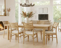HNY Modern Farmhouse Dining Chairs Set of 6, White Sherpa Boucle Upholstered Seat Kitchen Chairs, Rustic Industrial Armless Side Chairs with Natural Wooden Frame for Dining Living Room Restaurant