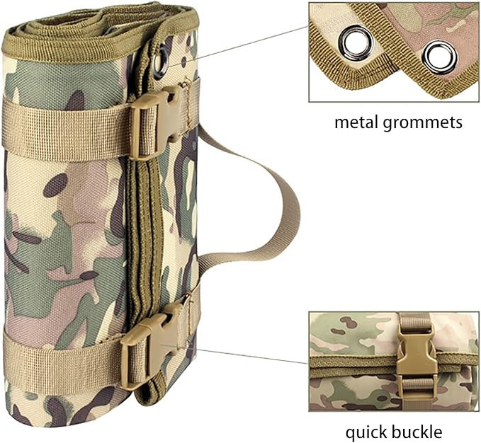 Tactical Shooting Gun Mat Outdoor Professional Waterproof Non-Slip Shooting Mat Firearm Shooting Bag Rifle Rest Bag Shooting with Front and Rear Support Sandbags