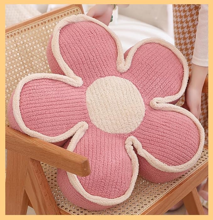 Sexysamba Flower Shaped Floor Seat Pillows Cushions 19.7" x 5.9", Cute Aesthetic Daisy Flower Decorative Throw Pillows Preppy Floor Seating Cushion for Girls Bedroom Room Sofa Chair Decor,Green