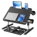 SONGMICS Bed Laptop Desk, Foldable Bed Desk for Laptop, 15.7 x 22 Inches Large Desktop, 120° Stepless Tilt, Adjustable Height, Cup Holder, Tray, Portable Bed Sofa Table, Ink Black ULLD113BC01