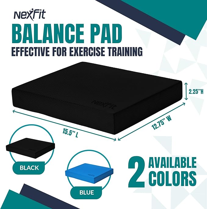 NexFit High-Density Balance Pad - Durable TPE Foam Balance Pad Physical Therapy, Foam Exercise Pad with Non-Slip Surface, Lightweight for Home & Gym Workouts, Core Strength & Balance Enhancement