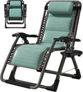 ABORON Zero Gravity Chair,Premium Outdoor Lawn Folding Lounge Chairs,Sturdy Adjustable Reclining Patio Chairs with Built in Cushion,Headrest & Tray