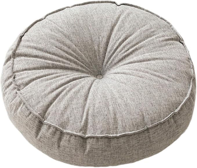 KiBcsLic Round Floor Pillow, Meditation Floor Pillow, Circle Small Seating Cushion for Sitting Sofa Bed Office, Light Gray