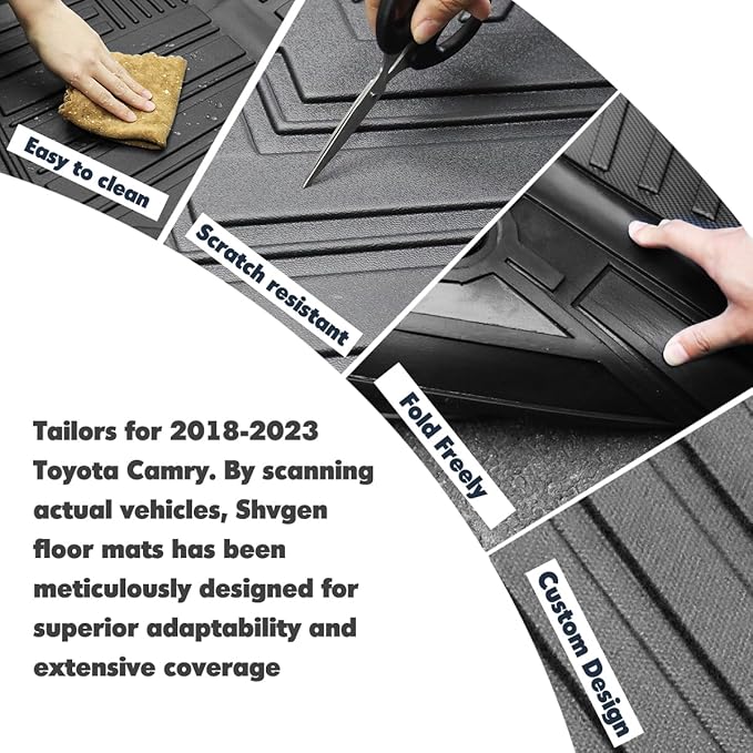 Compatible for 2018-2023 Toyota Camry Trunk Mat Cargo Liner All Weather TPE Cargo Mat for 2018-2023 Toyota Camry Accessories (Only Fit FWD & Gasoline)