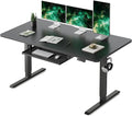 FEZIBO Standing Desk with Keyboard Tray, 60 x 24 Inch Adjustable Height Sit Stand Desk with Memory Presets for Home Office, Ergonomic Computer Workstation, Black