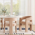 DAYALANE Modern Barrel Dining Chairs Set of 2, Upholstered Kitchen Chairs with Arms Comfy Velvet Side Chair for Living Room/Dining Room/Reception, Khaki