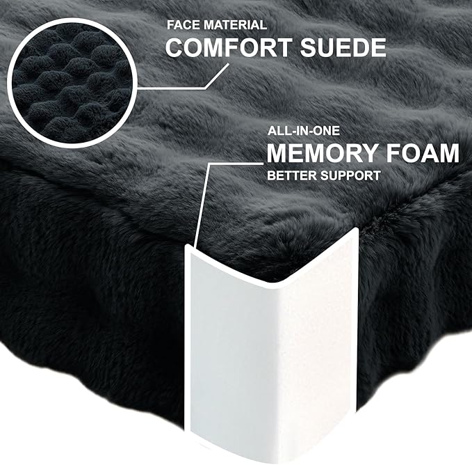 JKMAX 2 Pcs High Density Foam Floor Pillow - Upgraded Large Pillows Seating for Adults - Outdoor Floor Cushion with Soft Tufted Cover - Yoga Pillows for Sitting On Floor - 22 Inch Black