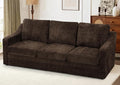 ACMEASE 83 Inches Chenille 3-Seat Sofa w/Comfortable Back Cushions, Modern Sofa w/Deep Seat Space, Upholstered 3 Seater Couch w/High Resiliency Foam for Living Room, Brown