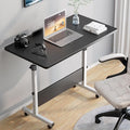 HDHNBA Rolling Desk Adjustable Height,Portable Laptop Desks,Small Standing Desk with Wheels for Home Office (31.50 * 15.75,Black)