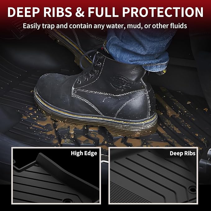 LASFIT Floor Mats & Cargo Mat for 2023 2024 2025 BMW X1 xDrive28i M35i xDrive, Custom Fit TPE All Weather Waterproof Floor Liners Full Set Car Liners, Black