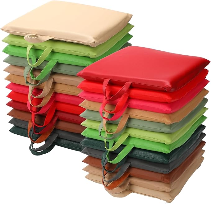 Huwena 24 Pack Floor Cushions 12x12inch Classroom Floor Seating Pillows Bulk Kids Flexible Cushion with Handles for Home School Kindergarten Daycare Nursery(Multi Color,Square)