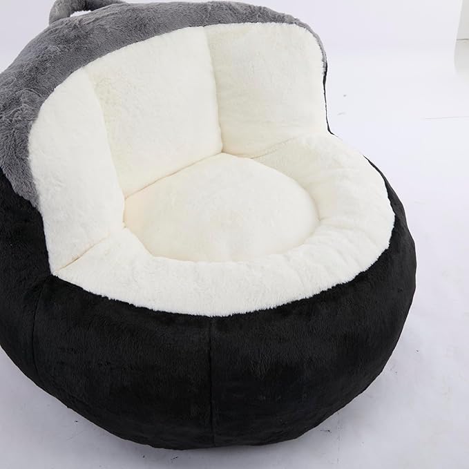 KEIKI Oversized Bean Bag Chairs, Bean Bag Couch for Adults and Kids, Large Reading Chair, Multicolor Faux Fur Floor Sofa for Reading, Playing or Relaxing