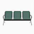 Kinfant 3-Seat Waiting Room Chair - Office Guest Reception Chairs with Ergonomic Backrests, Airport Waiting Bench with Armrests, Metal Waiting Furniture for Hospital, Bank, Salon, Dark Green