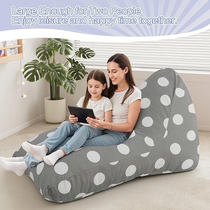 COMAX Bean Bag Chairs for Kids 8-12, Large Kid Beanbag Chair Stuffed with Filler, Big Toddler Lounge Chair, Children Lazy Floor Lounger for Girls Boys, Premium Cotton Canvas
